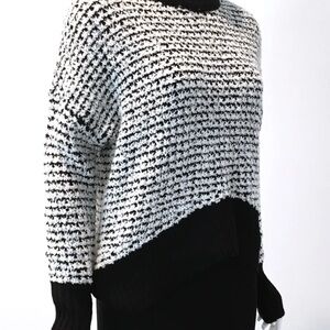 Bardot black and white textured knit Sweater